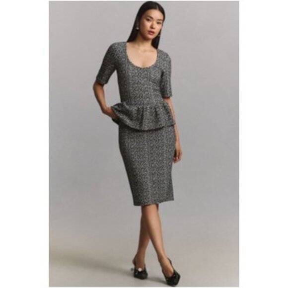 NWT-By Anthropologie Knee-Length Pencil Skirt - Black Motif - M - Picture 2 of 5